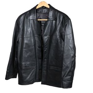 Mens Leather Car Coat